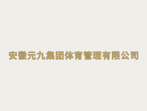 安徽元九集團體育管理有限公司